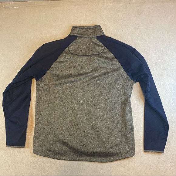 Patriots NFL 1/4 Zip Pullover Soft Shell Jacket Gray Navy Blue Men's L G-III - Picture 3 of 6